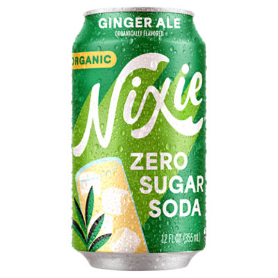Nixie Organic Ginger Ale Zero Sugar Soda, 12 fl oz