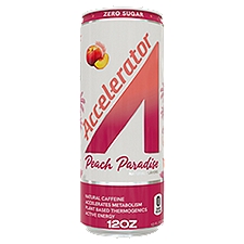 A SHOC Accelerator Peach Paradise Energy Drink, 12 fl oz can