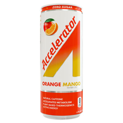 A SHOC Accelerator Orange Mango Smart Energy Drink, 12 Fl Oz Can