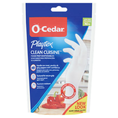 O-Cedar Playtex Clean Cuisine Food Prep Disposables Gloves, 30