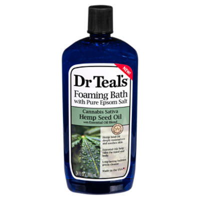 Dr Teal's Cannabis Sativa Hemp Seed Oil Foaming Bath with Pure Epsom Salt,  34 fl oz, 34 Fluid ounce