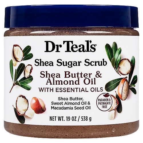 Dr Teal's Shea Butter & Almond Oil with Essential Oils Shea Sugar Scrub, 19 oz