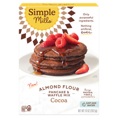Simple Mills Cocoa Almond Flour Pancake & Waffle Mix, 10 oz