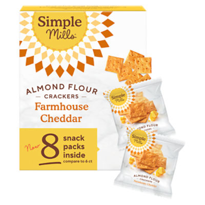 Simple Mills Farmhouse Cheddar Almond Flour Crackers, 0.8 oz, 8 count