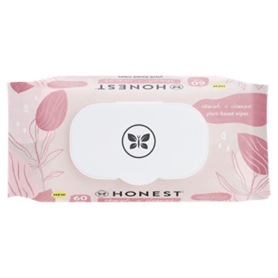 Honest Nourish + Cleanse Sweet Almond Plant-Based Wipes, 60 count