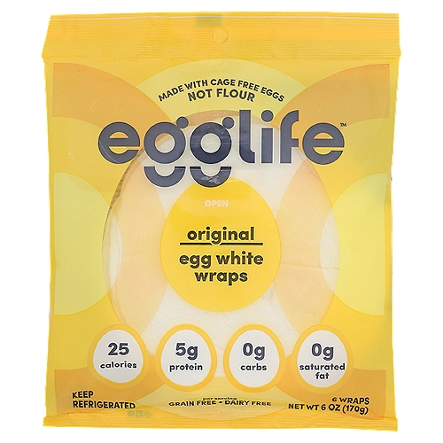 Egglife Original Egg White Wraps, 6 count, 6 oz