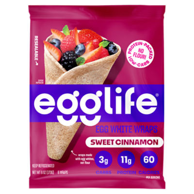 Egglife Sweet Cinnamon Egg White Wraps, 6 count, 6 oz