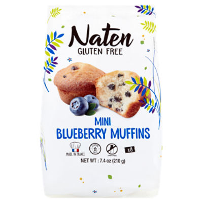 Naten Gluten Free Mini Blueberry Muffins, 8 count, 7.4 oz