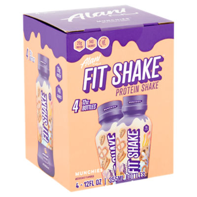  Alani Nu Protein Shake, Ready to Drink, Naturally Flavored,  Gluten Free, Only 140 Calories with 20g Protein per 12 Fl Oz bottle  (Cookies & Cream, 4 Pack) : Health & Household