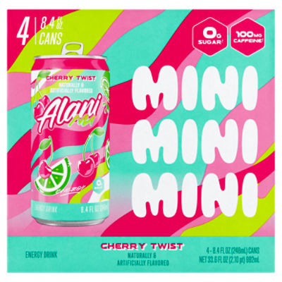 Alani Nu Mini Cherry Twist Energy Drink, 8.4 fl oz, 4 count