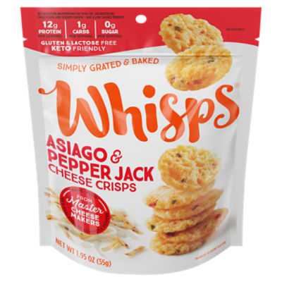 Whisps Asiago & Pepper Jack Cheese Crisps, 1.95 oz