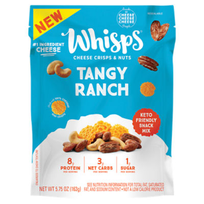 Whisps Cheese Crisps & Nuts Tangy Ranch Keto Friendly Snack Mix, 5.75