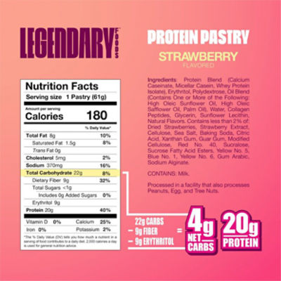 Legendary Foods Strawberry Flavored Protein Pastry, 2.2 oz