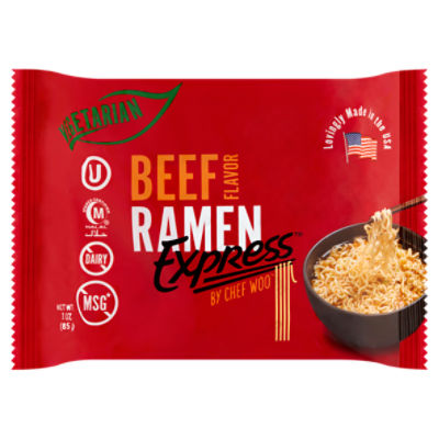 Chef Woo Express Beef Flavor Ramen, 3 oz, 3 Ounce