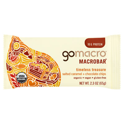 Gomacro Timeless Treasure Salted Caramel + Chocolate Chips Macrobar, 2.3 oz