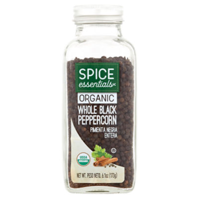 iSpice | Black Pepper Whole | 6.4 oz | Gourmet Spice | Kosher | Halal | Freshly-Milled