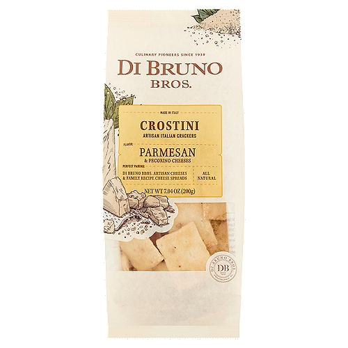 Di Bruno Bros Parmesan & Pecorino Cheeses Crostini Artisan Italian Crackers, 7.04 oz