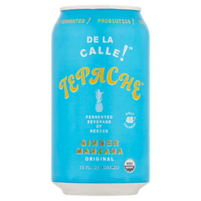De La Calle! Tepache Original Ginger Manzana Fermented Beverage, 12 fl oz