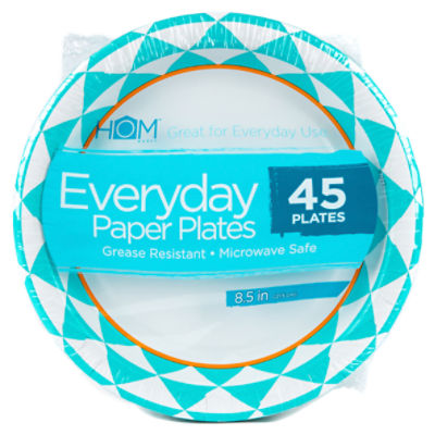 HOM Works 8.5 in Everyday Paper Plates, 45 count