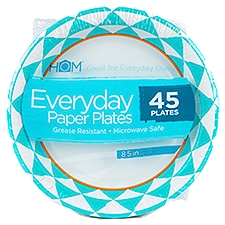 HOM Works 8.5 in Everyday Paper Plates, 45 count