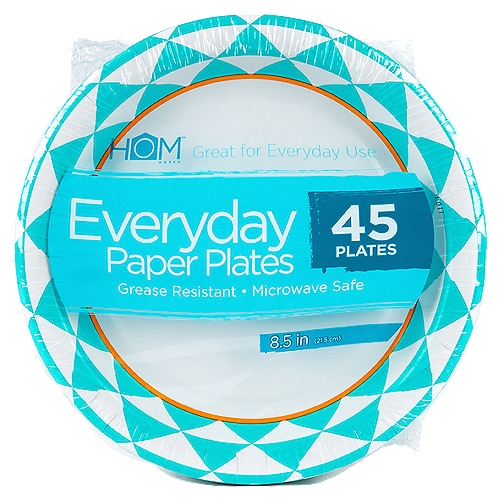 HOM Works 8.5 in Everyday Paper Plates, 45 count
Homworks