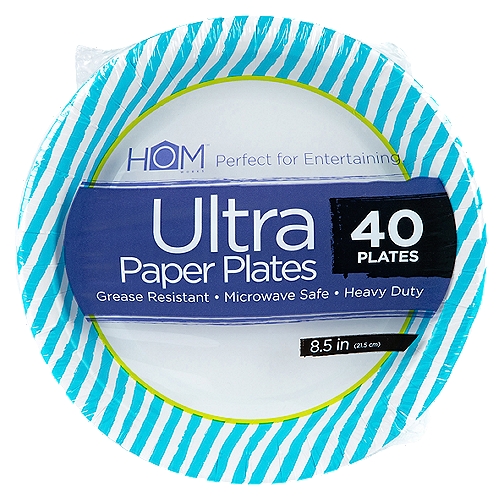 HOM Works 8.5 in Ultra Paper Plates, 40 count