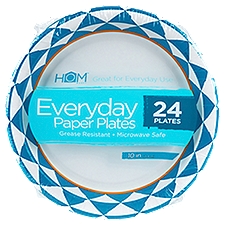 HOM Works 10 in Everyday Paper Plates, 24 count