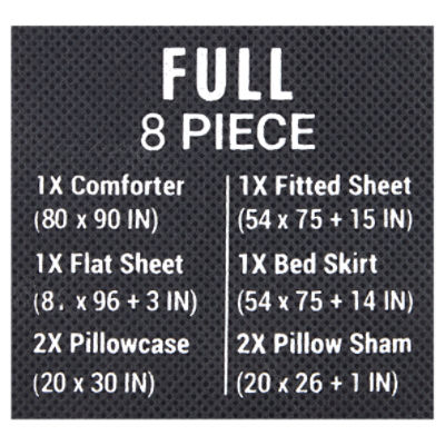 Madison Luxury Home Complete 8 Piece Full Bedding Ensemble