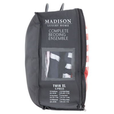 Madison Luxury Home Complete 6 Piece Twin XL Bedding Ensemble