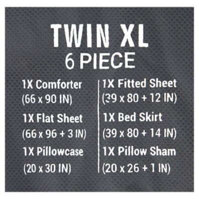 Madison Luxury Home Complete 6 Piece Twin XL Bedding Ensemble