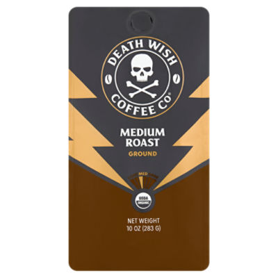 Death Wish Coffee Co Medium Roast Ground Coffee, 10 oz