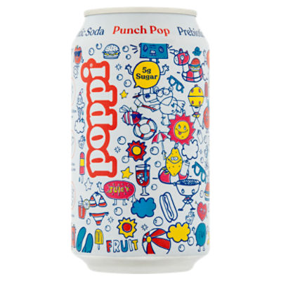 Poppi Punch Pop Prebiotic Soda Limited Edition Flavor, 12 fl oz