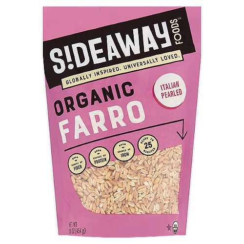 S!DEAWAY FOODS Organic Italian Pearled Farro, 16 oz