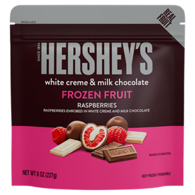 Hershey's White Creme & Milk Chocolate Raspberries Frozen Fruit, 8 oz