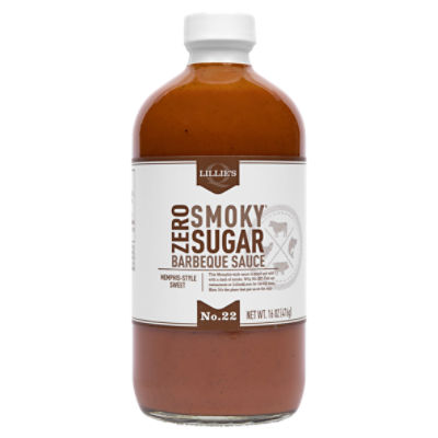 Lillie's No. 22 Memphis-Style Sweet Zero Smoky Sugar Barbeque Sauce, 16 oz