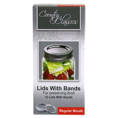 Country Classics Regular Mouth Lids with Bands, 12 count