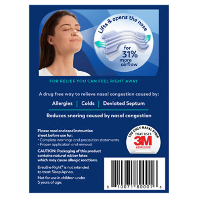 Breathe Right Nasal Strips Extra Strength Tan Nasal Strips Help Stop  Snoring Drug-Free Snoring Solution & Instant Nasal Congestion Relief Caused  by