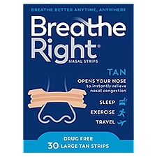 Breathe Right Original Nasal Strips, 30 count, 30 Each