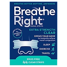 Breathe Right Extra Strength Clear Nasal Strips, 44 count