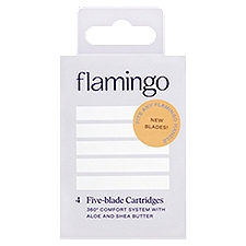 Flamingo Five-Blade Cartridges, 4 count