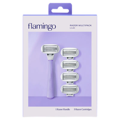 Flamingo Lilac Razor Handle and Cartridges Multipack