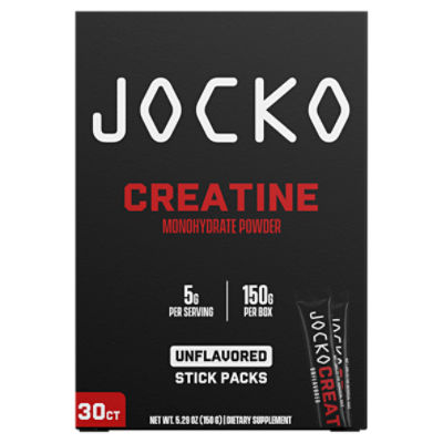 Jocko Fuel Jocko Unflavored Creatine Stick Packs Dietary Supplement, 30 Count, 5.29 oz