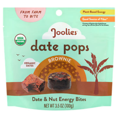 Joolies Brownie Date & Nut Energy Bites Date Pops, 3.5 oz