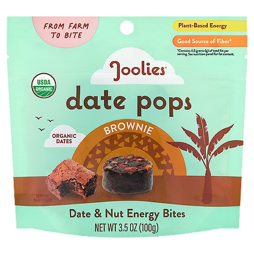 Joolies Brownie Date & Nut Energy Bites Date Pops, 3.5 oz
