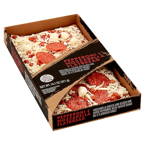 Mozzarella Cheese and Sliced and Diced Pepperoni with Tomato Sauce on a Flatbread Crust. (13.1 oz) 