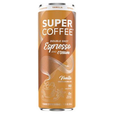 Super Coffee Vanilla Double Shot Espresso and Cream Premium Espresso Beverage, 11 fl oz