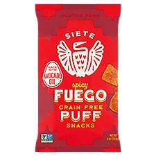 Siete Spicy Fuego Grain Free Puff Snacks, 4 oz