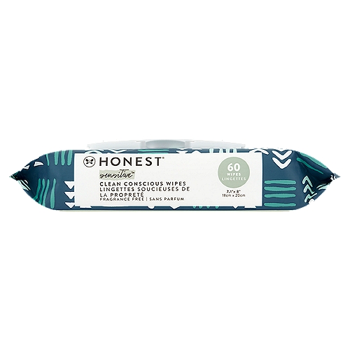 Honest Sensitive Clean Conscious Wipes, 60 count