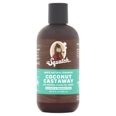 Dr. Squatch Coconut Castaway Men's Natural Shampoo, 8 fl oz