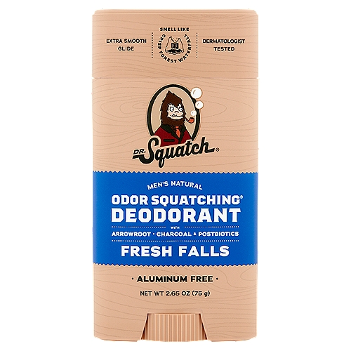 Dr. Squatch Fresh Falls Men's Natural Odor Squatching Deodorant, 2.65 oz